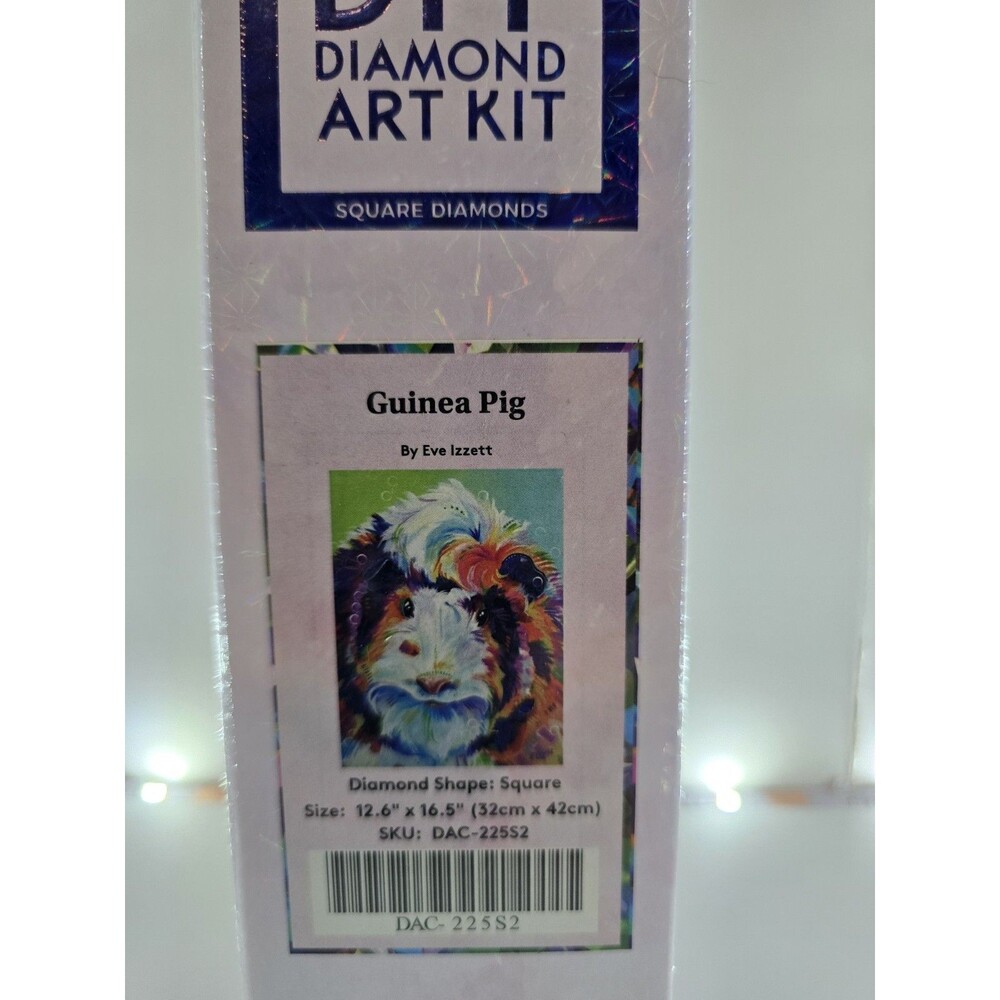 Diamond Art Club Guinea Pig Eve Izzett Square 12.6x16.5 Diamond Painting NEW